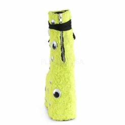 DEMONIA Slay-206 Lime Green Faux Fur Googly Eyes Funky 7