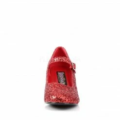 Heels FUNTASMA Schoolgirl-50G Red Glitter Mary Janes Dorothy Costume Halloween 2" Heel