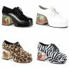 FUNTASMA Pimp-02 Men's Zebra Cheetah Pimp Costume Dress Goldfish Platform Heels