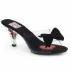 Pleaser PINUP COUTURE BELLE-301BOW Slides Velvet Bow Flower 3" Heels US 5-16