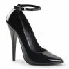 DEVIOUS Domina-431 Patent Fetish Ankle Strap Drag Pumps 6" Heels Women's Sz 4-15