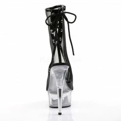 PLEASER Delight-1018MSH Black Silver Mesh Pole Dance Club Open Toe Back 6