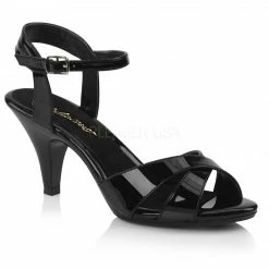 Fabulicious PLEASER Belle-315 Nude Black Formal Evening Dress Strap Sandals 3