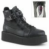 DEMONIA V-Creeper-566 Exposed Zippers Oxfords Goth Men's Unisex Platforms Boots Mens/Unisex