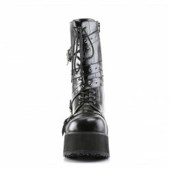 DEMONIA Trashville-205 Wrap Around Grommet Strap Mens Unisex Platform Knee Boots