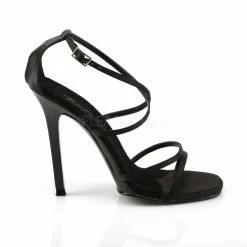 FABULICIOUS Gala-41 Black Satin Strappy Dress Formal Wedding Party 4.5