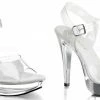 FABULICIOUS Cocktail-508 Clear Chrome FItness Bikini Model Comp Straps Heels