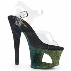 PLEASER Moon-708OMBRE Ombre Glitter Stripper Dancer Club Platforms 7