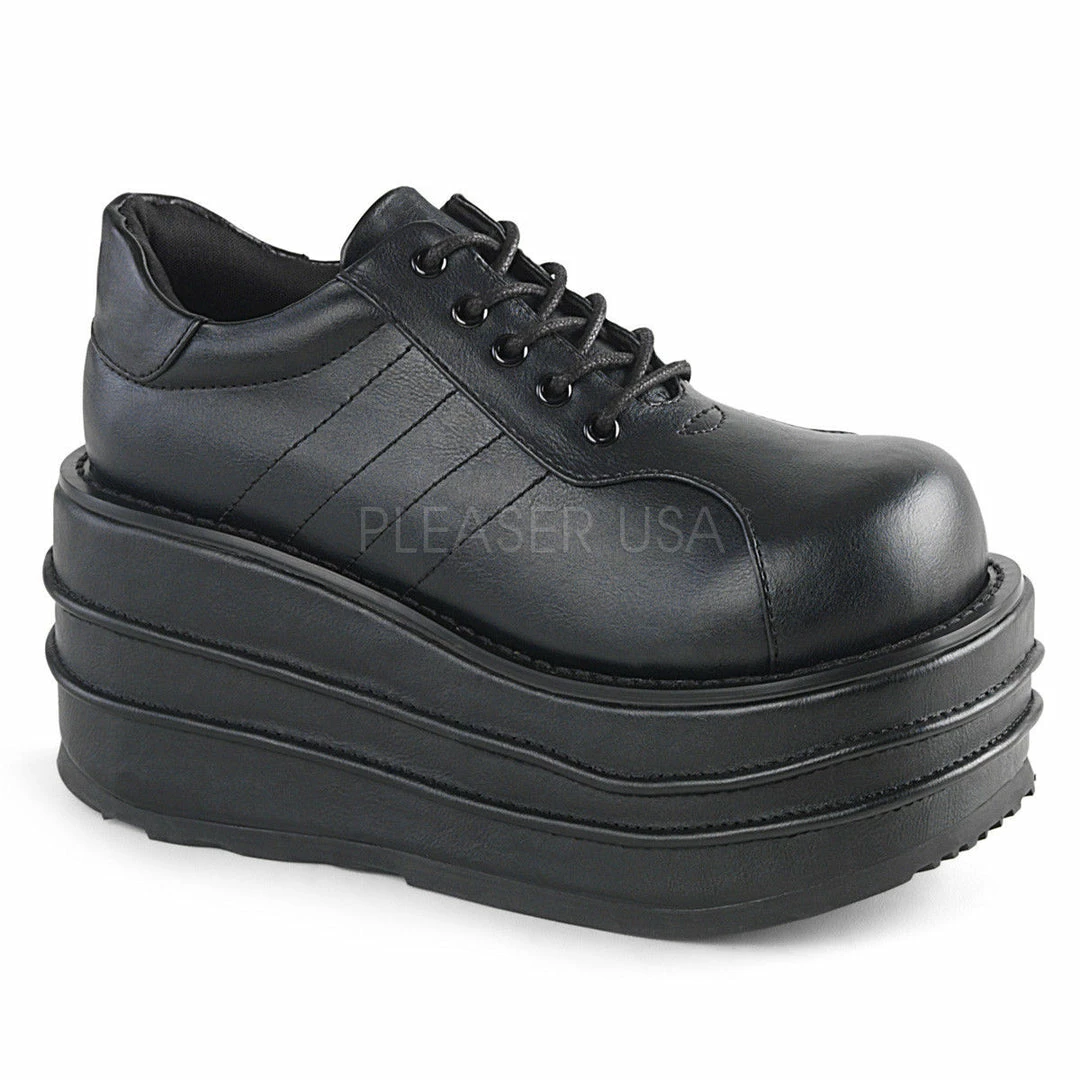 DEMONIA Tempo-08 Vegan Leather Oxford Goth Men's Unisex Platform Shoes Mens/Unisex