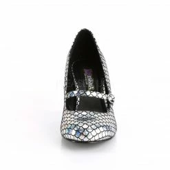 FUNTASMA Mermaid-70 Silver Mermaid Scales Mary Jane Costume Dress 3" Heels