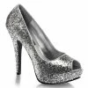 Discontinued FABULICIOUS Twinkle-18G Glitter Party Bridal Peep Toe Pump 5" Heels