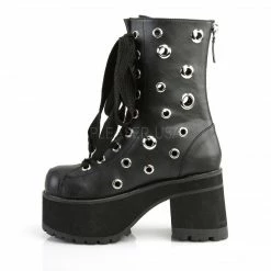 DEMONIA Ranger-310 Eyelet Skull Zip Goth Punk Alternative Ankle Platforms Boots