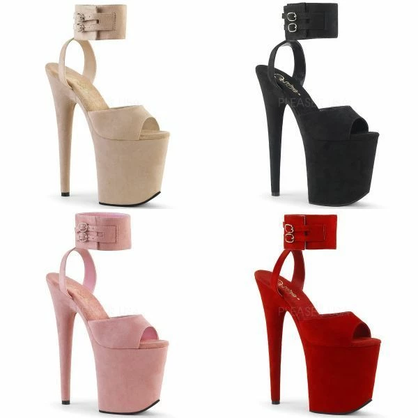 PLEASER Flamingo-891 Faux Suede Stripper Pole Dancer Club 8" Heels US Size 5-12