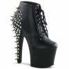 PLEASER Fearless-700-28 Goth Punk Spikes Studded Platform 7" Heels Ankle Boots