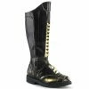 Mens/Unisex FUNTASMA Captain-115 Black Gold Studded Men's Unisex Captain Costume Knee Boots
