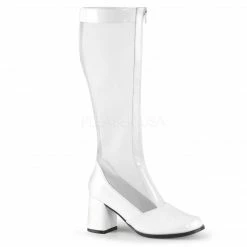 FUNTASMA Gogo-307 White Mesh Super Hero Cosplay Costume Drag 3" Boots Sizes 4-15