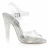 FABULICIOUS Clearly-408MG Clear Glitter Wedding Formal Party Dress 4.5" Heels