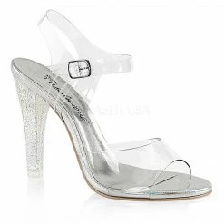 FABULICIOUS Clearly-408MG Clear Glitter Wedding Formal Party Dress 4.5" Heels