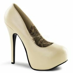Discontinued BORDELLO Teeze-06 Suede Pinstripe Pinup Work Platforms Heels Pumps