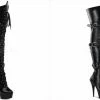 PLEASER Delight-3028 Black Stripper Exotic Dancer Showgirl Club Sexy Thigh Boots