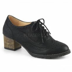 PINUP COUTURE Russell-34 Wingtip Oxfords Brogue Detail 2" Heels Shoes