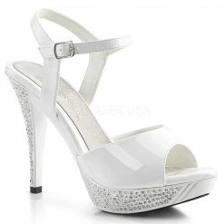 FABULICIOUS Elegant-409 Cream White Rhinestones Party Dress Wedding Heels