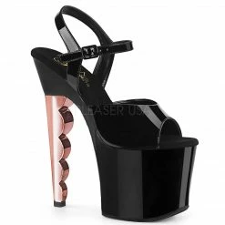 Discontinued PLEASER Scallop-709CH Chrome Stripper Pole Dancer Platforms 7