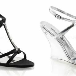 Discontinued FABULICIOUS Lovely-428 Rhinestone Dress Formal Wedges Sandals Heels