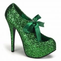 Discontinued BORDELLO Teeze-10G Glitter Pinup Burlesque Showgirl Platform Heels