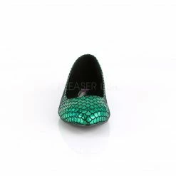 FUNTASMA Mermaid-21 Green Hologram Mermaid Scales Costume Dress Flats