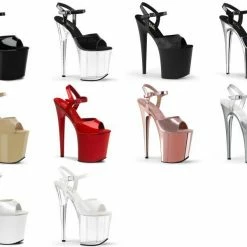 PLEASER Flamingo-809 Stripper Pole Dancer Club Ankle Strap 4" Platforms 8" Heels