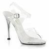 Heels FABULICIOUS Gala-08 Clear Fitness Bikini Model Comp Dress Ankle Strap 4.5" Heel