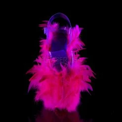 Discontinued PLEASER Flamingo-808F Marabou Feathers Blacklight Reactive Stripper Club 8