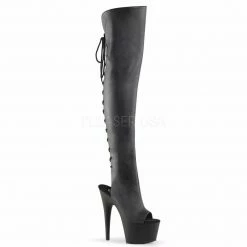 PLEASER Adore-3019 Sexy Fetish Goth Exotic Black Faux Leather Thigh High Boots