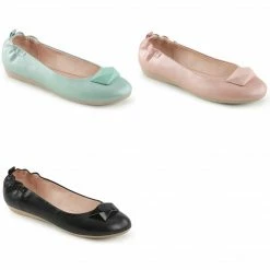 Discontinued PINUP COUTURE Olive-08 Aqua Pink Black Geometric Foldable Flats