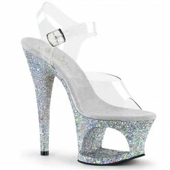 PLEASER Moon-708LG Holographic Glitter Stripper Club Cutout Platforms 7