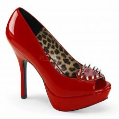 Discontinued DEMONIA Pixie-17 Black Red Heart Spikes Studs Platforms Pumps Heels