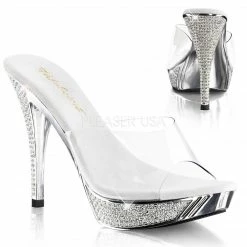 FABULICIOUS Elegant-401 Gold Silver Rhinestone Fitness Model Comp Wedding Heels
