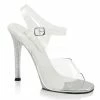 FABULICIOUS Gala-08MG Clear Glitter Fitness Bikini Model Comp Wedding 4.5" Heels