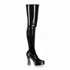 Boots PLEASER PINK LABEL Electra-3000Z Fetish Drag 5" Thigh Boot Thick Heel Women 5-15