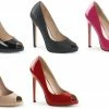 PLEASER Sexy-42 Pink Red Black Nude Dress Party Work Peep Toe Pumps 5" Heels