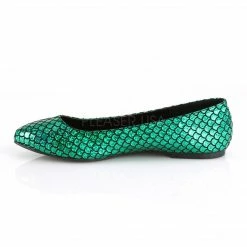 FUNTASMA Mermaid-21 Green Hologram Mermaid Scales Costume Dress Flats