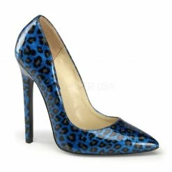 Discontinued PLEASER Sexy-20 Pointy Toe Pearlized Cheetah Work Dress Pumps Heels