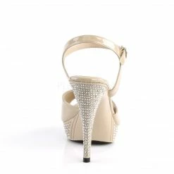FABULICIOUS Elegant-409 Cream White Rhinestones Party Dress Wedding Heels