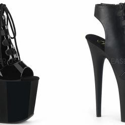 PLEASER Flamingo-800-20 Wrapping Straps Lace Up Zip Dancer 4" Platforms 8" Heels