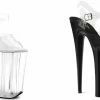 Heels PLEASER Beyond-008 Black Clear Stripper Pole Dancer Burlesque Showgirl 10" Heel