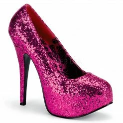 PLEASER PINK LABEL Teeze-06GW WIDE WIDTH Glitter Drag Queen Pumps Heels 10-15