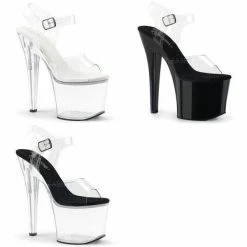 PLEASER Radiant-708 Ankle Straps Stripper Pole Dancer Club Platforms 7" Heels