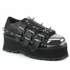 Mens/Unisex DEMONIA Gravedigger-03 Skull Coffin Spike Metal Toe Cap Goth Men's Unisex Shoes