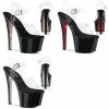 PLEASER Sky-308CRS Rhinestones Pole Dancer Club Ankle Strap Platform 7" Heels